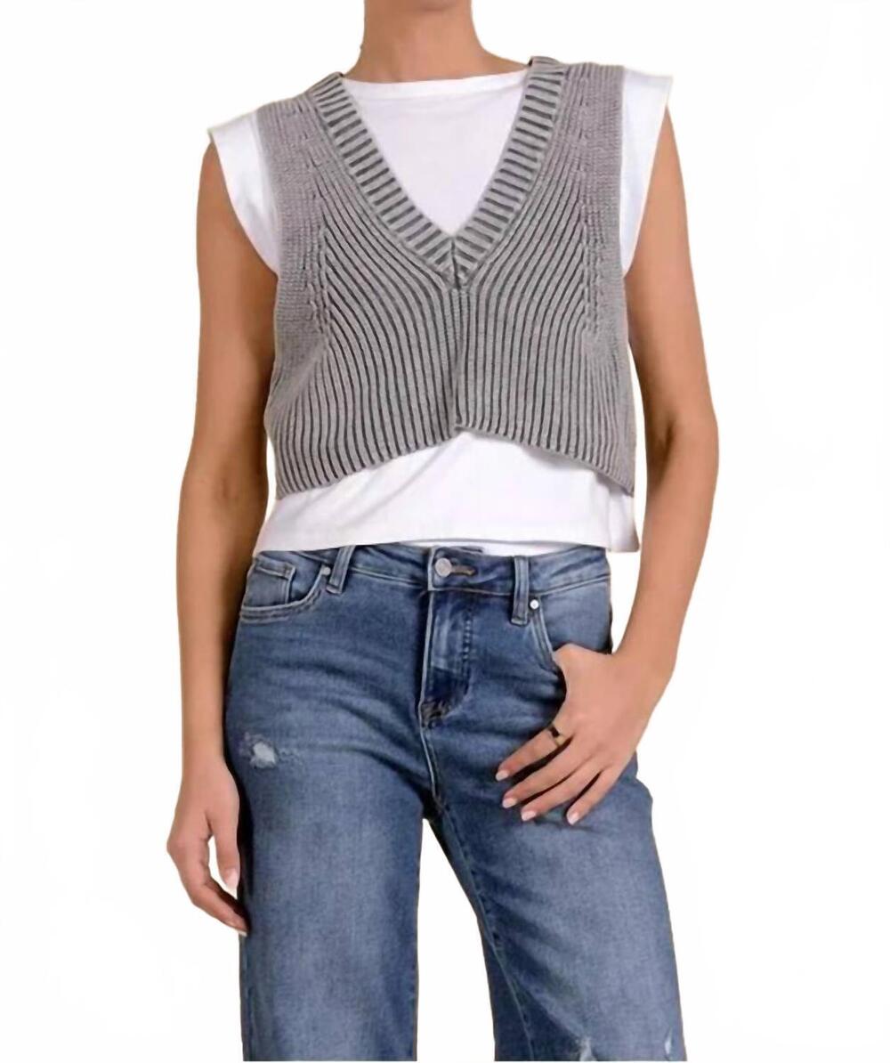 NEW ELAN sydney top in grey wash